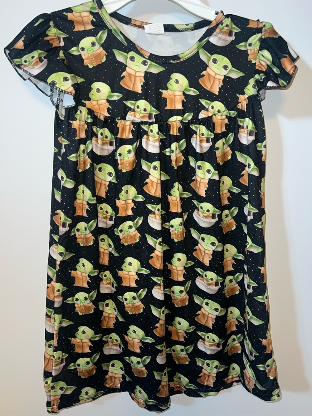 Disney Kids Star Wars Baby Yoda Mandelorian Printed Dress/nightgown